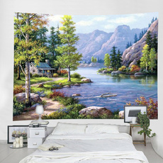 Polyester, Wall Art, woodenhouse, colortapestry