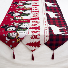 cottonlinenrunner, elktablerunner, christmastablescarf, Tree