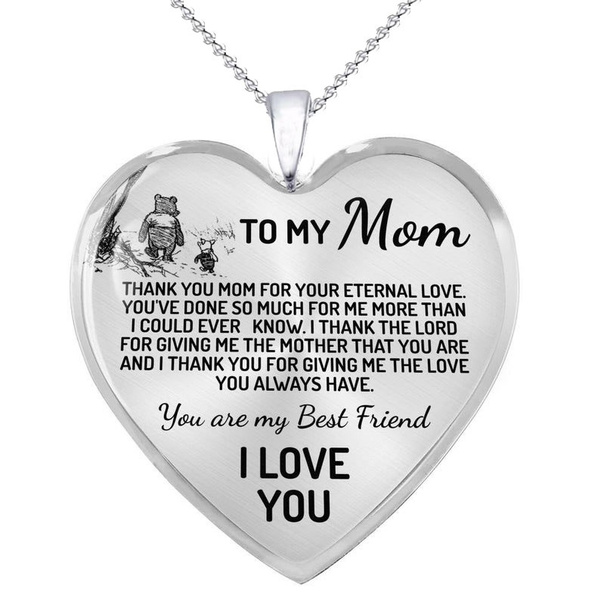 Thank you Mom gift necklace for mother's day from son/daughter