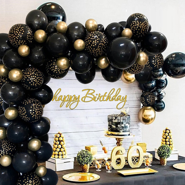 Black Gold Balloon Arch Kit Set Garland Birthday Wedding Party Baby Shower  Decor