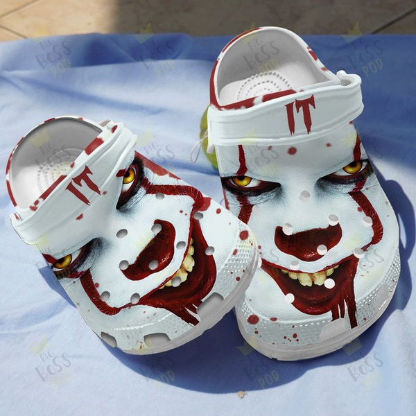 Scary Pennywise's Face Horror Characters Custom Name Crocs