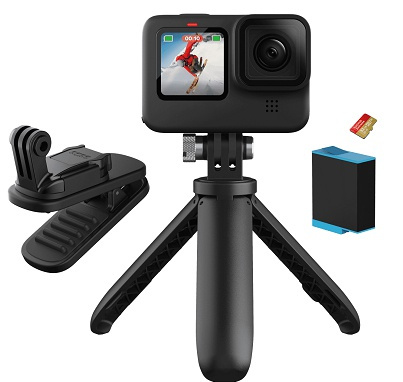 GoPro HERO10 Black Accessory Bundle - Includes HERO10 Camera, Shorty (Mini  Extension Pole + Grip), Magnetic Swivel Clip, Rechargeable Batteries (2  Total), and Camera Case HERO10 + Accessory Bundle
