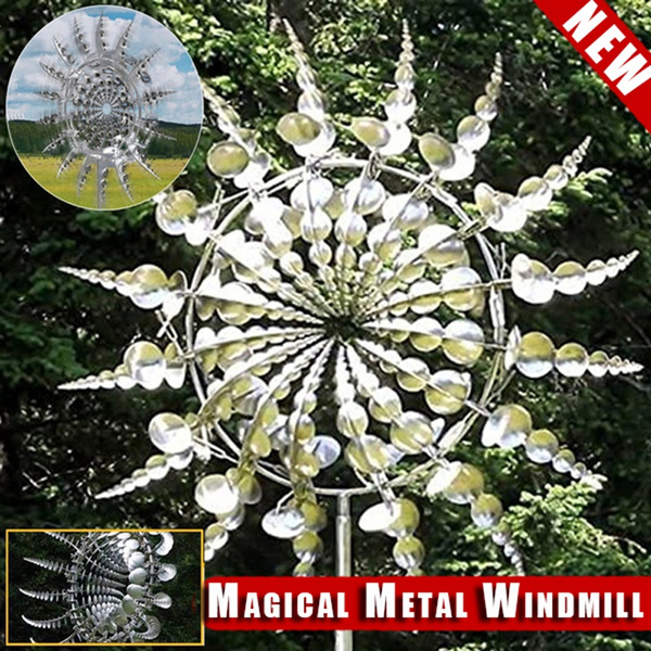 Garden Wind Spinner Yard Decor Outdoor Kinetic Metal Art Windmill Sculpture NEW* 