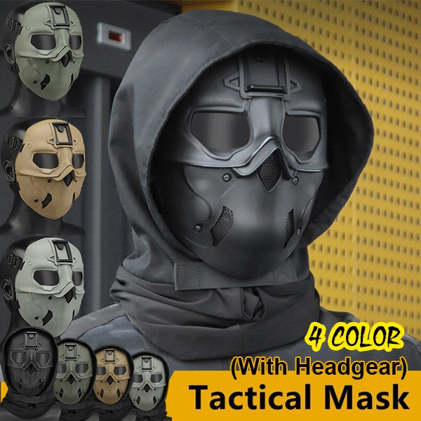 2021 High Quality Tactical Mask Airsoft Impact Resistant Eye Protection Goggles with Headgear 4