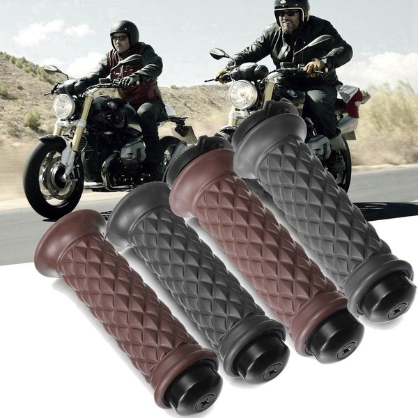 C-FUNN Moto 7/8 Pouces Guidon Poignées Pour Cafe Racer Bobber Clubman Custom-Noir