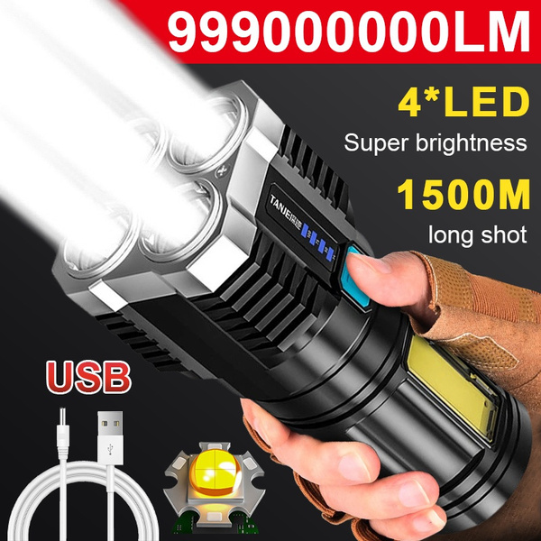Super Bright 999000000LM Torch Led Flashlight USB Rechargeable Tactical light 