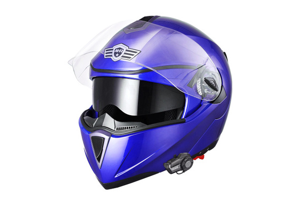 AHR DOT Full Face Flip Up Motorcycle Helmet 2 Visor Bluetooth 5.0 Headset XL 