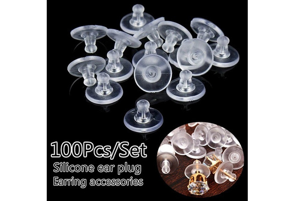 100-600pcs Clear Rubber Earring Backs Stopper Earnuts Stud Earring Back  Supplies For DIY Jewelry Findings Making Accessories