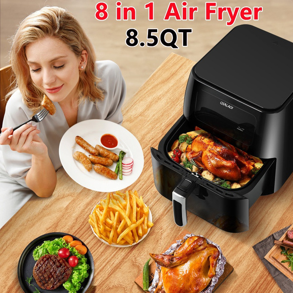 120V/60Hz US Plug Electric Air Fryer 8-in-1 Multi-cooker 1700W 8.5QT Air  Fryer Electric Oilless Cooker with Digital Display and 0-400℉ Temperature  Range