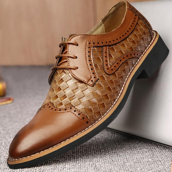 Mens Pointed Toe Formal Dress Business Oxford Leather Shoes Casual Wedding Shoes