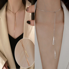 Sterling, clavicle  chain, Chain Necklace, Triangles