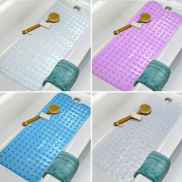 NonSlip Extra Long Bath Shower Mat Suction Grip Bathroom Antislip Mat 40*100cm Wish