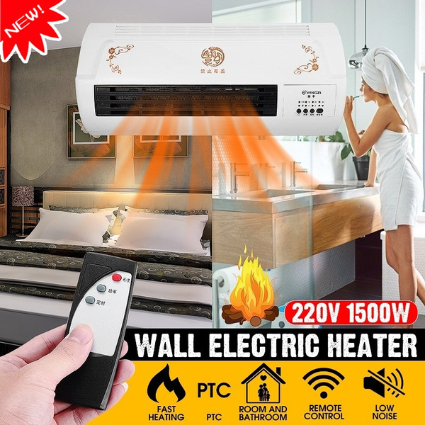 220V 1.5KW Electric Air Conditioner Warm Heater Fan Bathroom Wall Hanging  Air Blower 7.5h Timing Remote Control Warmer PTC Ceramic Thermal Heating  Radiator | Wish