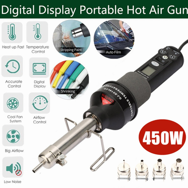 Mini Heat Gun 110/220V 450W Portable Heat Shrink Gun LCD Adjustable Electronic Heat Hot Air Gun