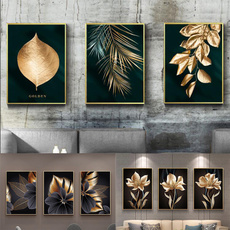 art print, golden, Plants, Wall Art
