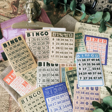 bingo, Scrapbooking, bingocardsticker, Vintage