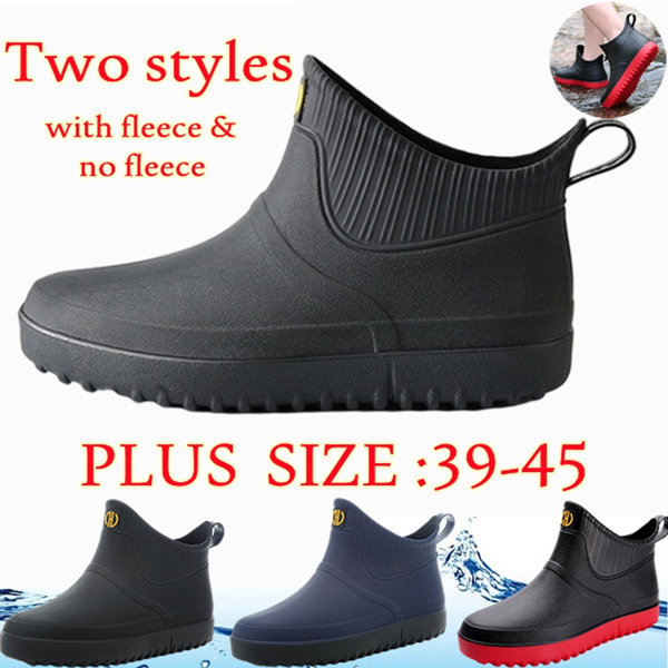 Mens Non Slip Rubber Waterproof Rain Boots Mens Fashionable Ankle