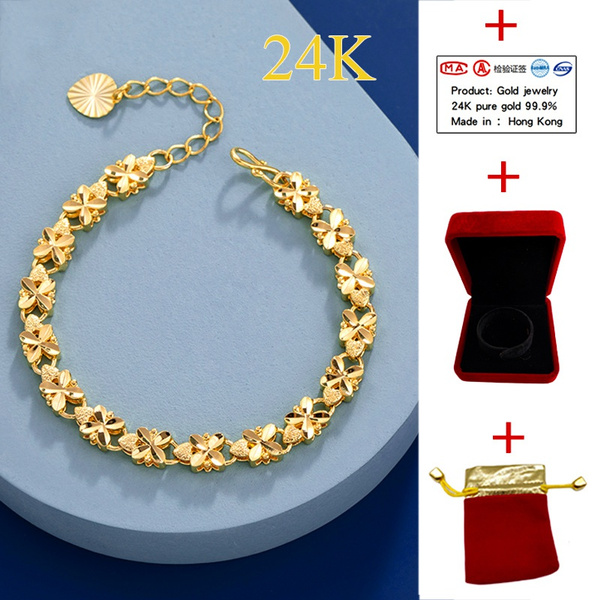 Gold Bangle 24K Pure Gold 999.9 Solid Cuff Handmade Surface - Etsy Hong Kong