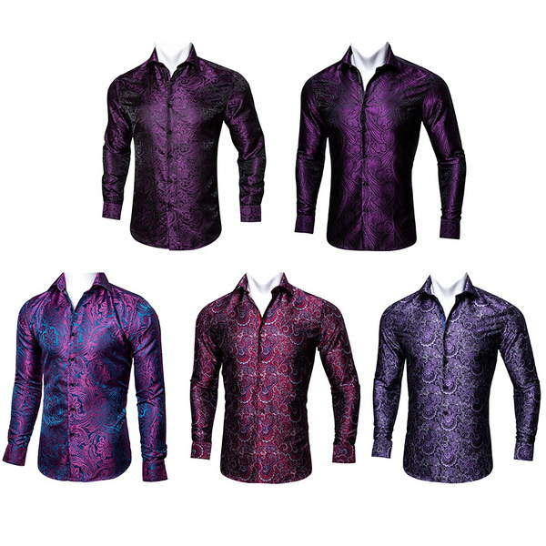 Purple floral mens sales shirt