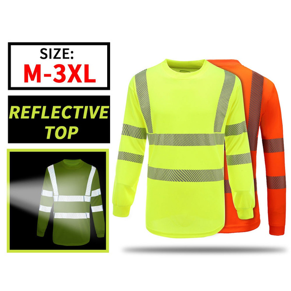 AYKRM High Visibility Long Sleeve Safety Work Shirt