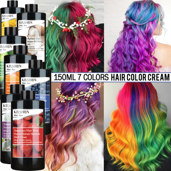 30ML/100ML/150ML 7 Colors Temporary Hair Color Wax Dye Styling Pomade  Silver Grandma Grey Disposable Natural Hair Strong Gel Cream Hair Dye for  Women Men | Wish