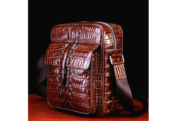 100% Real Crocodile Alligator Skin Genuine Leather Shoulder bags Men's  Luxury Small Handbags