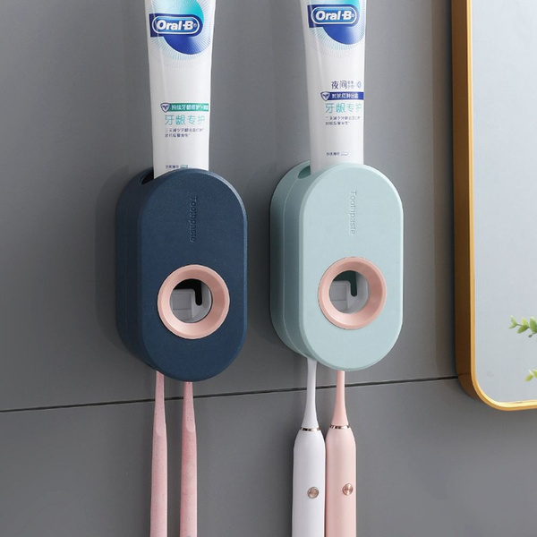 Automatic Toothpaste Dispenser Wall Mount Bathroom Accessories Set