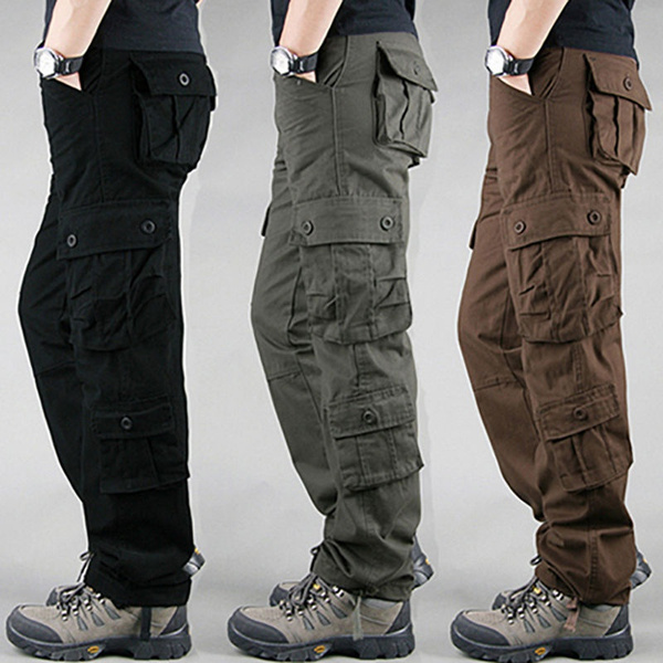 2021 Tactical Pants for Men Cotton Classic Cargo Pant Multi Pocket Casual  Work Pants Men's Camouflage/solid Breathable Pants