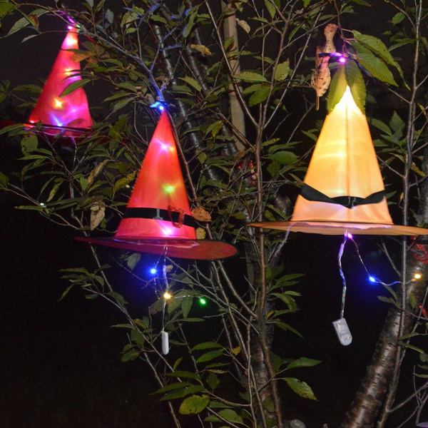 1PC Halloween LED luminous light witch hat Halloween party role-playing prop_voghion.com