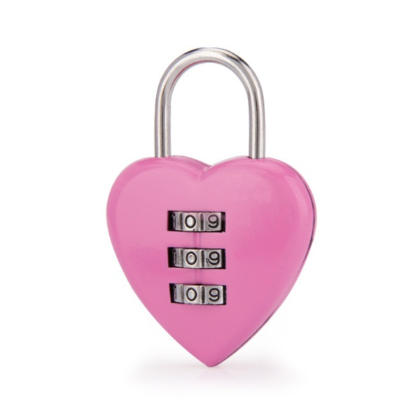 Lovely Mini Password Code Lock Keyless - Portable Love Heart Shape ...