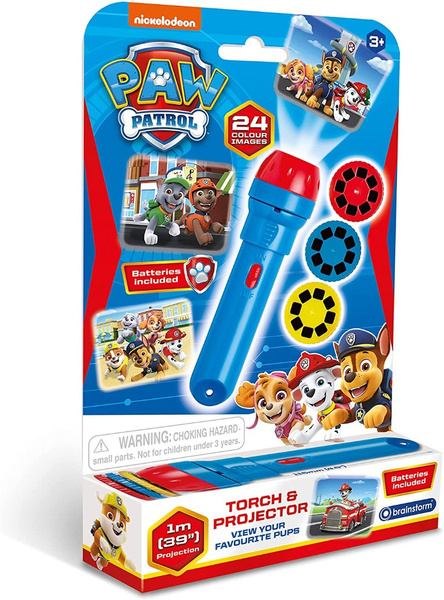 Torche Paw Patrol Avec Projection – 4 Motifs, Piles Incluses, Longueur 25 Cm – Jouet Enfant Fan De La Pat’Patrouille - 4