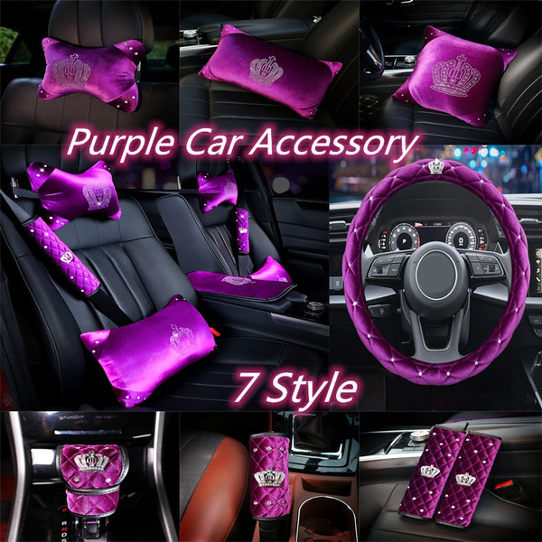 Purple bling deals car accessories