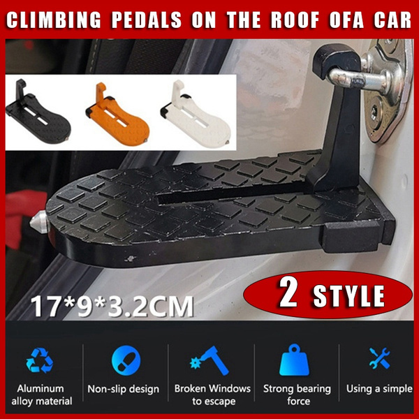 NEW Car Door Latch Hook Step Foot Pedal Ladder Foldable For Jeep SUV Truck Roof Wish