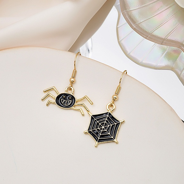 Boucles D'oreilles Halloween Citrouille Avec Strass - Accessoire Déguisement Femme Et Enfant - Pour Fête, Soirée Déguisée - Style Fantaisie Festif - 3