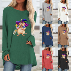 women pullover, Plus Size, Graphic T-Shirt, Long Sleeve