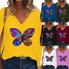 blouse, butterfly, Plus Size, Sleeve