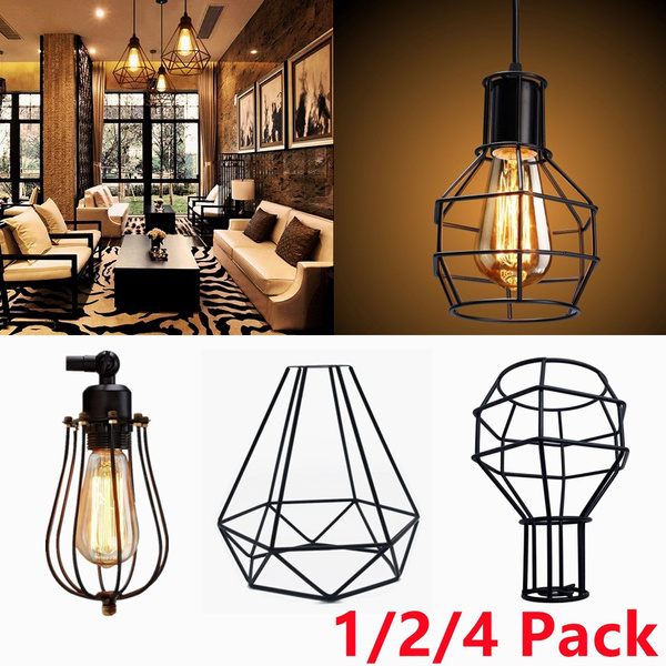 Vintage Industrial Metal Cage Hanging Pendant Light Ceiling Home Bar Lamp Shade 