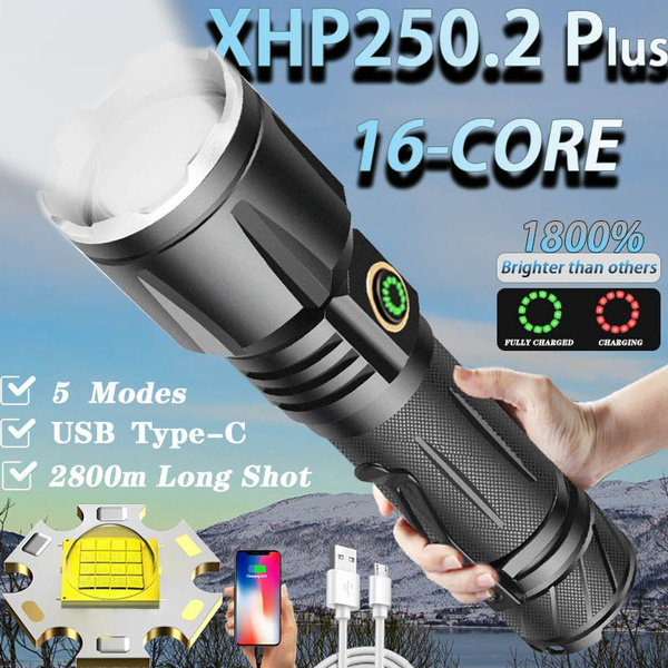 990000lm Tactical XHP70.2 LED Flashlight 18650 USB Rechargeable Zoom Torch Light 