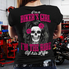 bikertshirtsforwomen, Shirt, skulltshirt, summer t-shirts
