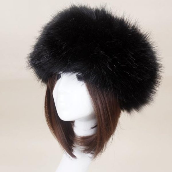 Faux Fur Head Warmer Russian Hat Style Thick Furry Headband