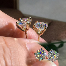 DIAMOND, Gemstone Earrings, gold, Stud Earring