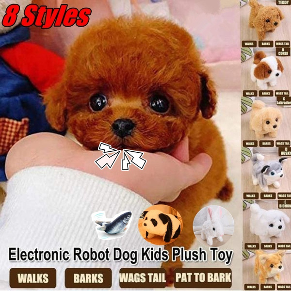 Electronic Robot Dog Walking Barking Wagging Tail Puppy Dog Plush Toy Dog Gift 