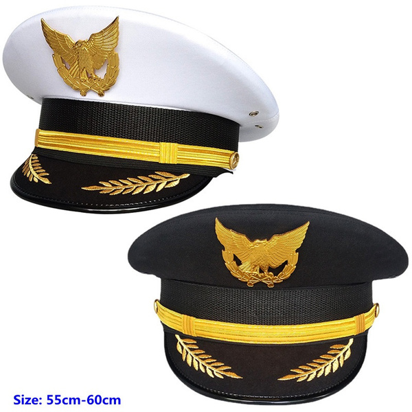 Men Adult Army Hat Captain Performance Cap Police Soldier Fancy Dress