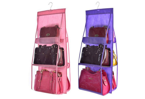 For Wardrobe Closet Transparent Storage Bag Hanging Handbag Organizer Door  with Hanger Pouch Wall Clear Sundry Shoe Bag