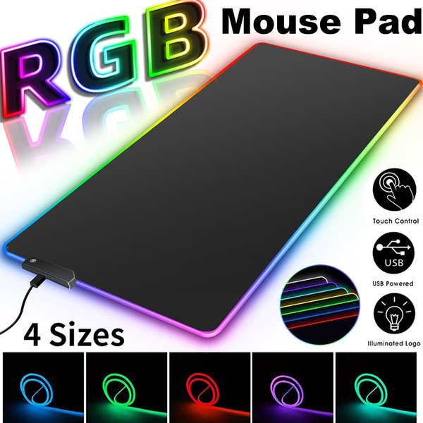 4 Sizes RGB Large Gaming Mousepad LED Backlit Carpet Big Size Mause Pad Game Keyboard Mouse Pad