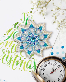 brooches, embroiderykit, beadembroidery, Snowflakes