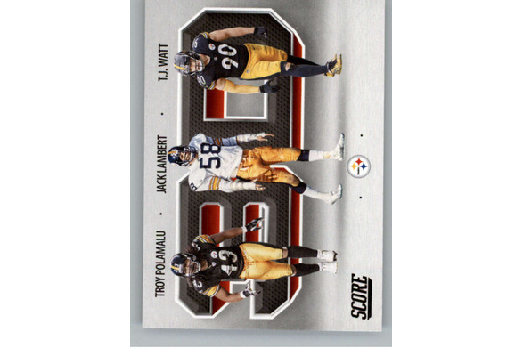 2021 Score 3D #4 Jack Lambert/TJ Watt/Troy Polamalu Pittsburgh Steelers NFL  Football Trading Card