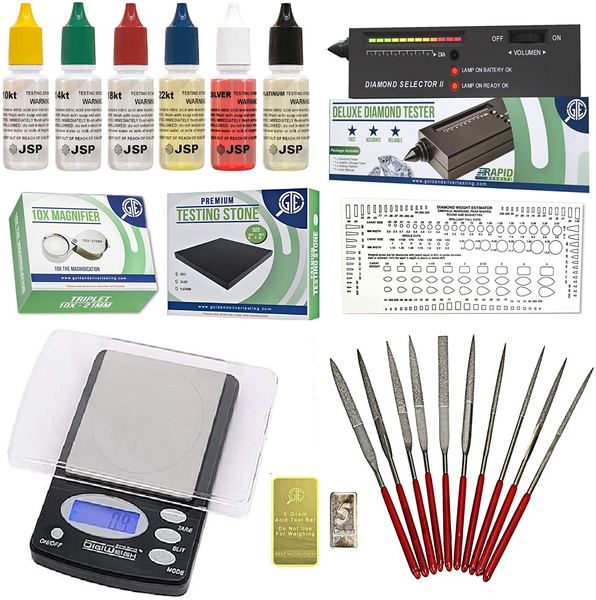 Gold Silver Platinum Diamond Jewelry Tester Appraisal Kit 10K 14K 18K 22K 24K Electronic Scale