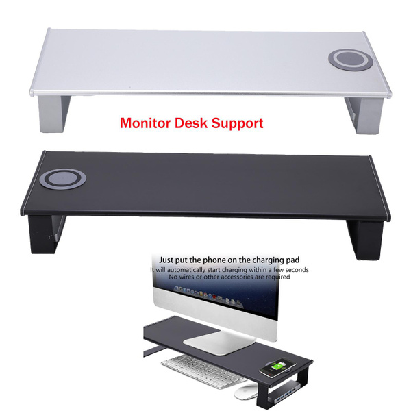 Monitor Stand With Wireless Charging USB 3.0 Ports, Metal Computer