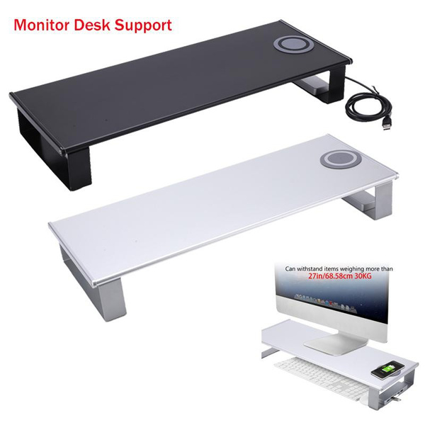 Monitor Stand With Wireless Charging USB 3.0 Ports, Metal Computer